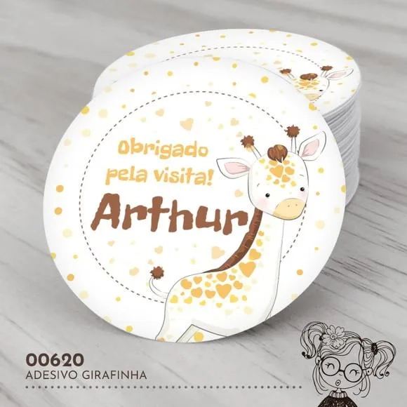 Adesivo Redondo Girafinha - 00620