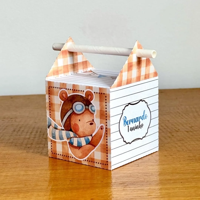 PEGUE E MONTE - Kit Festa URSINHO AVIADOR - Decoração de Festa | Lembrancinhas | Aniversário | Personalizados