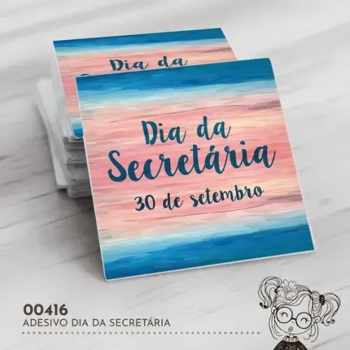 Adesivo Quadrado Dia da Secretária - 00416