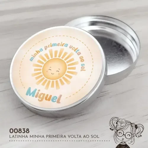 Latinha Adesivada Minha Primeira Volta ao Sol - 00838