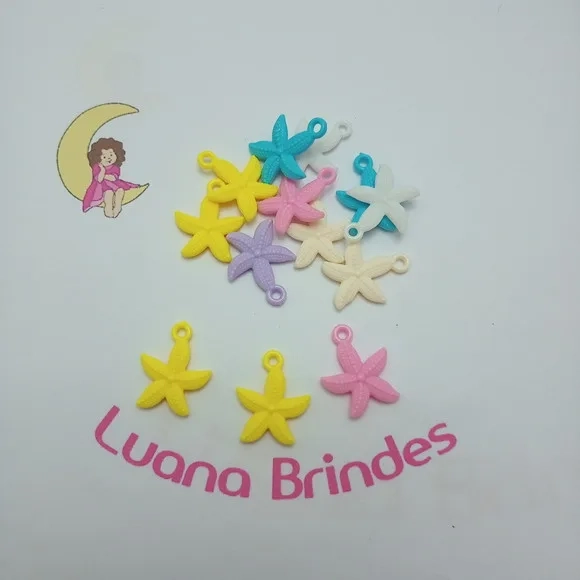 Pingente Estrela do Mar Coloridas 2,5cm Pct 50 Unidades