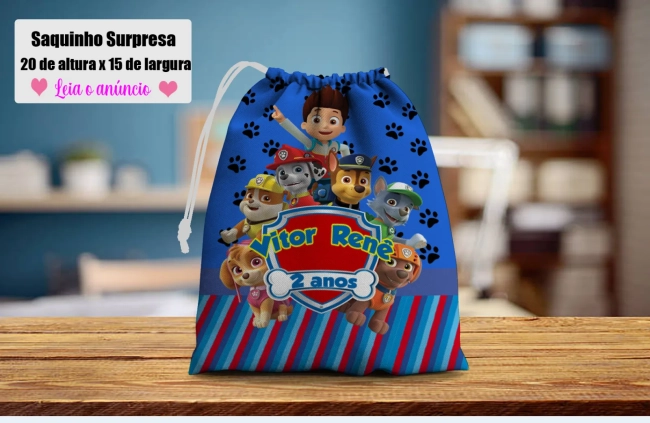 Saquinho Supresa para lembrancinhas Patrulha Canina