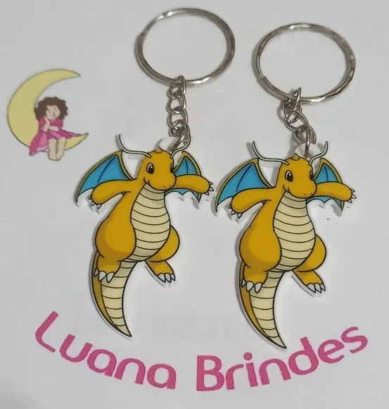 Chaveiro Dragonite em Acrílico Uv -3 Unidades