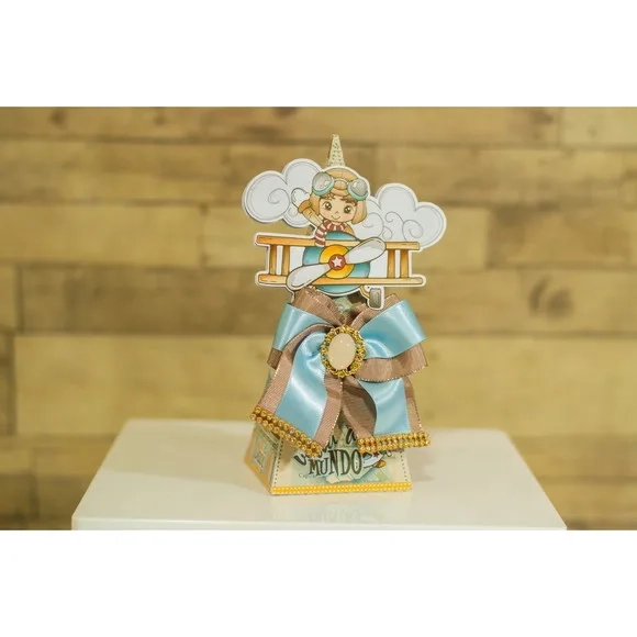Kit 60 Lembrancinhas Aviador Azul