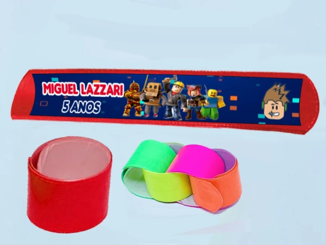 Pulseira Bate e Enrola Personalizado Roblox