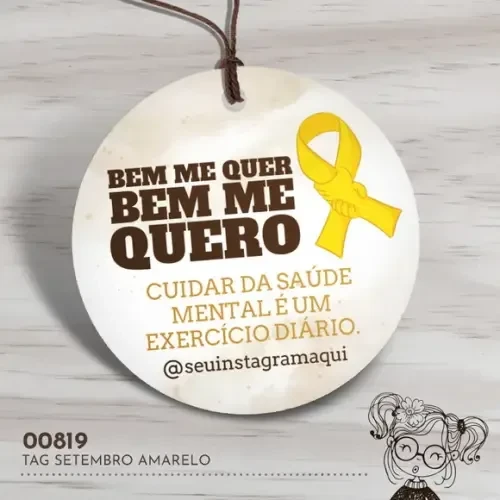 Tag Redonda Setembro Amarelo - 00819