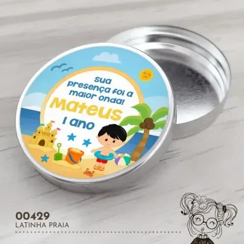Latinha Adesivada Praia - 00429
