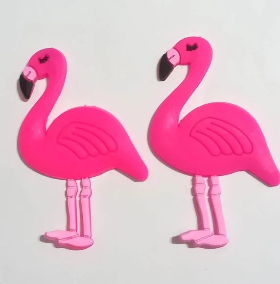 Aplique Flamingo Emborrachado 7,2cm - 6 Unidades