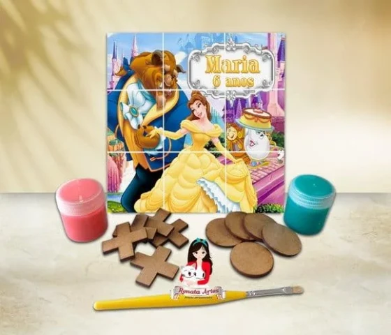 Jogo da Velha com Tinta Personalizado a Bela e a Fera