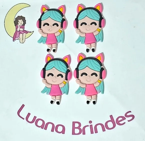 Aplique Menina de Borracha Pacotes com 6 Unidades