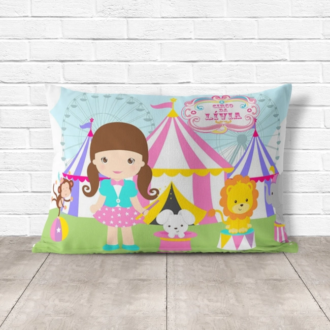 Almofada Personalizada lembrancinhas Circo Rosa