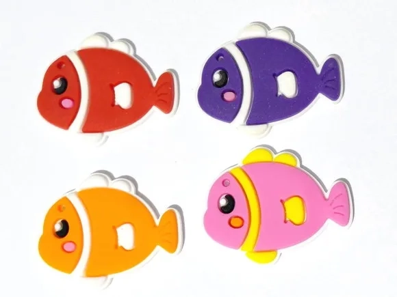 Aplique Peixinhos Coloridos Emborrachados Pacote C/8 Unidade