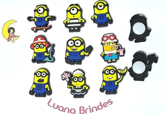 Minions Profissões C/adaptador P/crocs Pacote com 9 Unidade