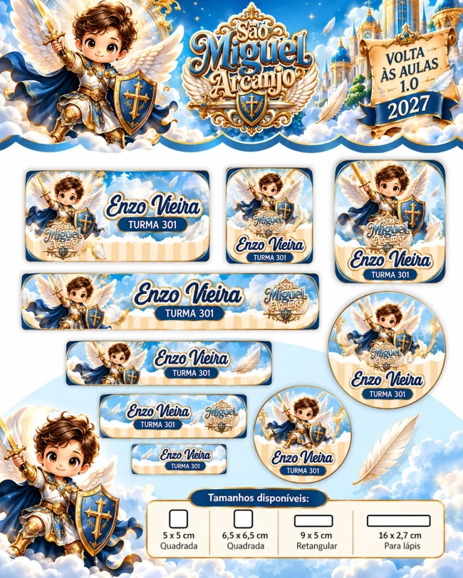 60 Etiquetas Escolares Personalizadas Prova D'agua