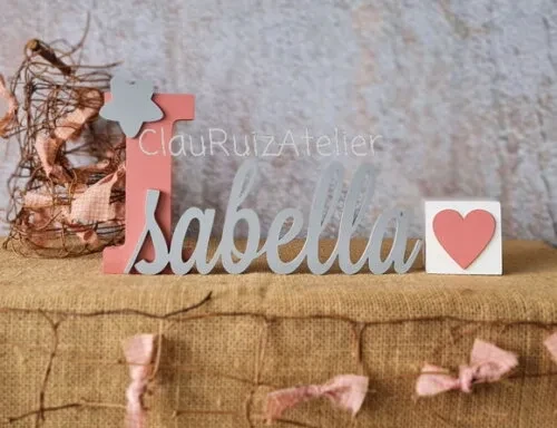 Letras de MDF -Nomes 15CM + CUBO
