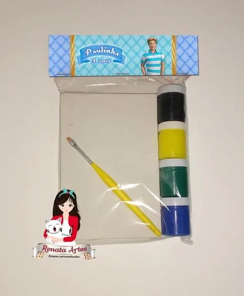 Kit Pintura Personalizado Tema Barbie e Ken