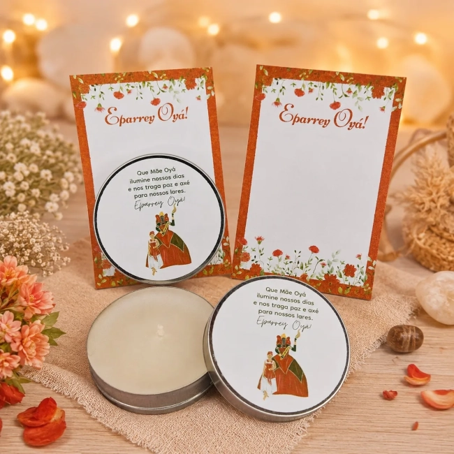 42 unidades de Vela Aromática na latinha Personalizada, Oxum - Oxóssi - Orixás e Entidades, fazemos qualquer tema.