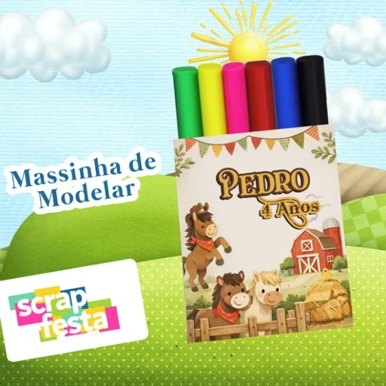 Massinha de Modelar Personalizado Festa Fazendinha