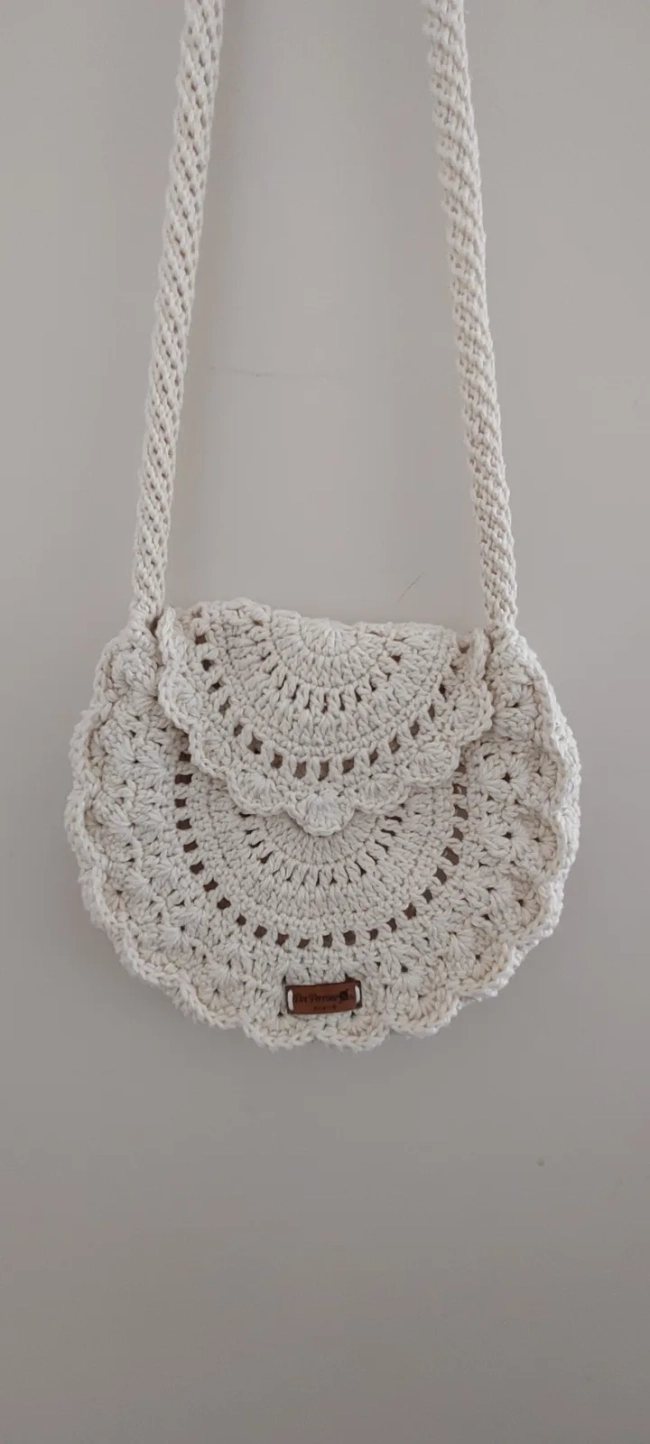 Bolsa Boho em crochê redonda