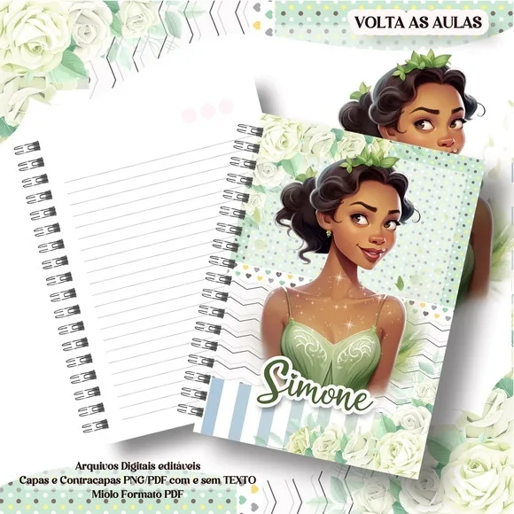 Caderno ou Agenda Personalizada Anastacia