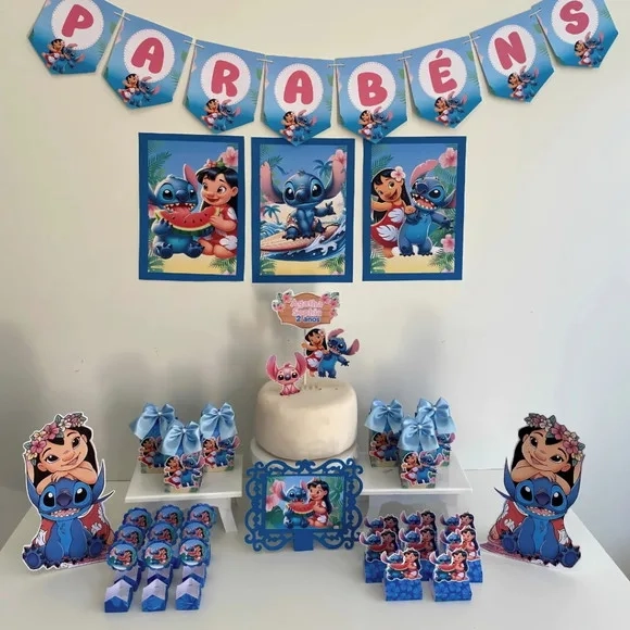 Kit Mesversário Lilo e Stitch Personalizados - Só Um Bolinho