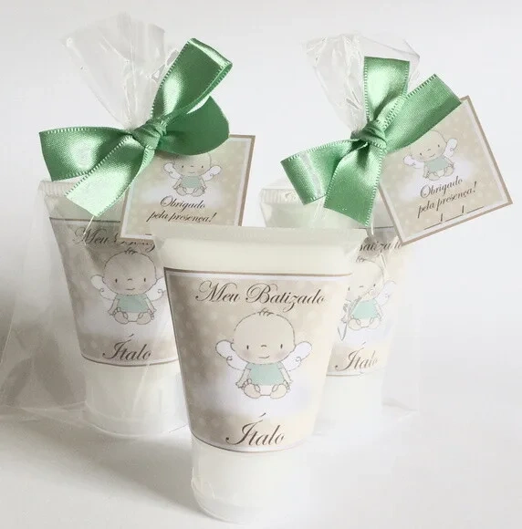 Lembrancinha Batizado creme Hidratante Anjinho Verde
