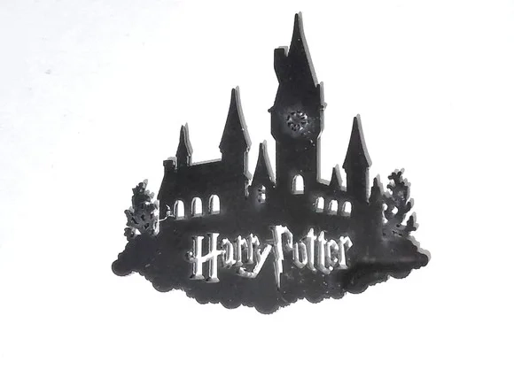 Aplique Castelo Harry Potter Acrilico Preto Pacote C/5 Peças