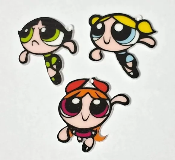 Pingente as Meninas Superpoderosas Acrílico - 6 Unidades