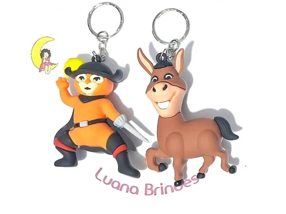 Chaveiro Shrek 7,5cm Emborrachado Pacotes com 2 Unidades