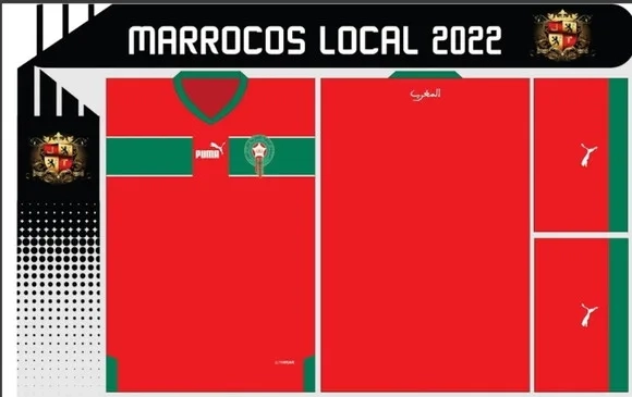 Vetor Da Camisa Marrocos Local 2022