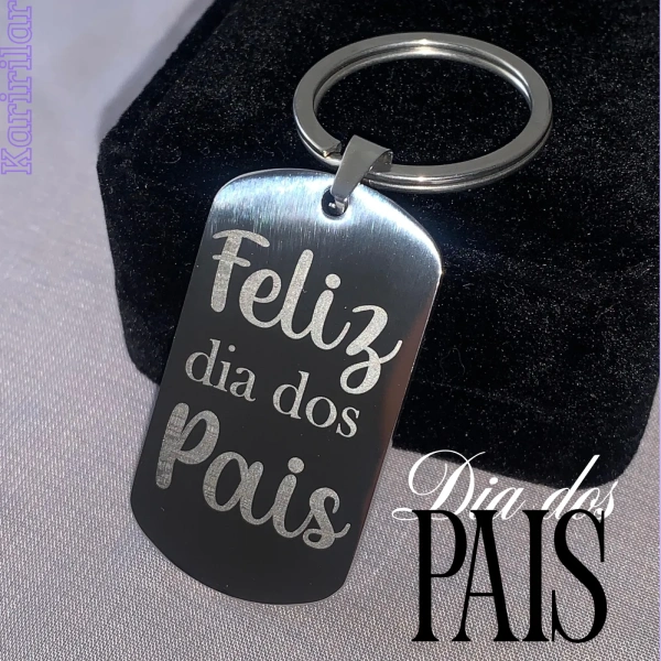 CHAVEIRO PINGENTE DE AÇO INOX PERSONALIZADO (FOTO + FRASE)