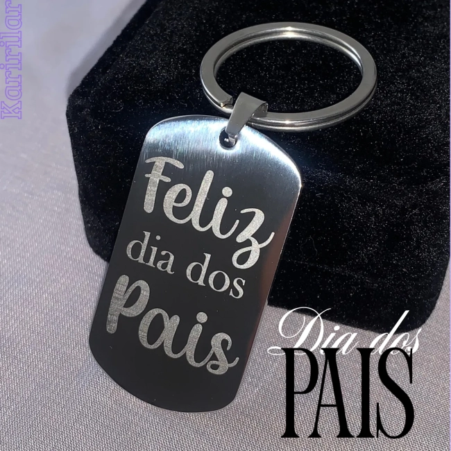 CHAVEIRO PINGENTE DE AÇO INOX PERSONALIZADO (FOTO + FRASE)