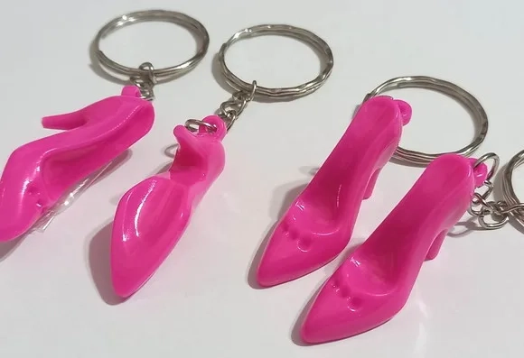 Chaveiro Sapatinho Rosa Pink Acrílico 3,5cm- 10 Unidades