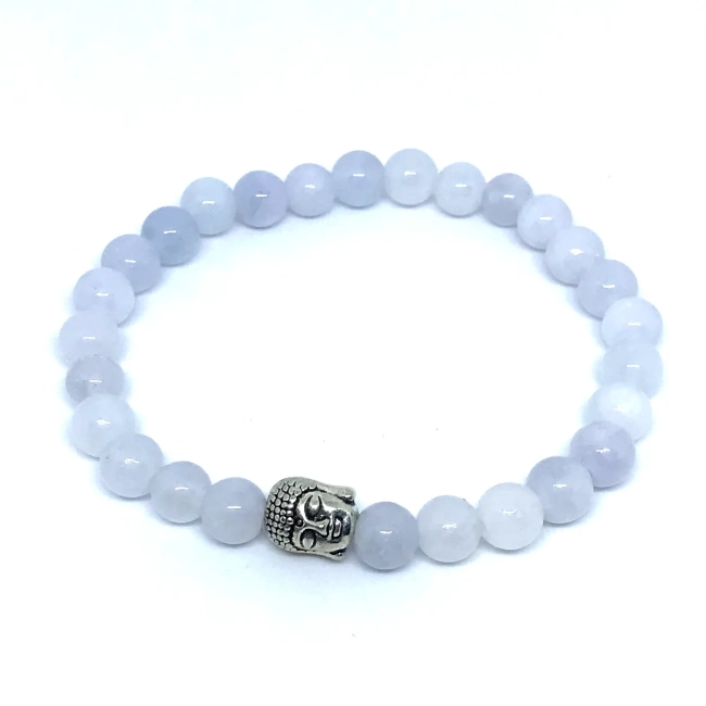 Pulseira Japamala 27 Contas Água Marinha Natural Bem Clara (Delicada)