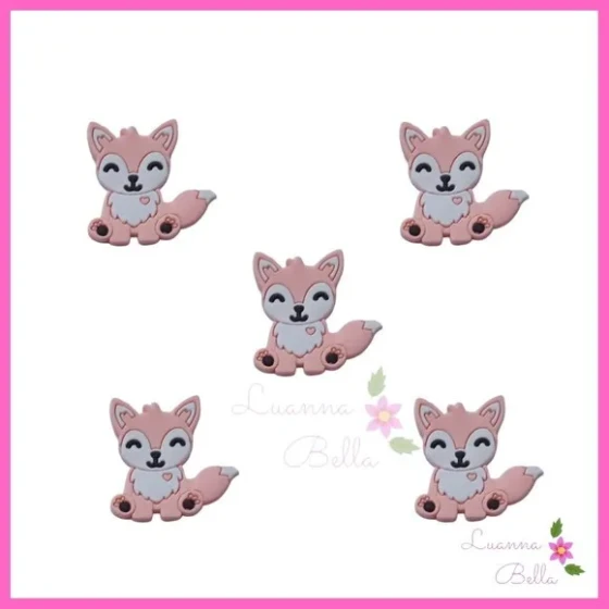 Apliques Emborrachado Raposa Rosa- Pacotes c/6 unidades