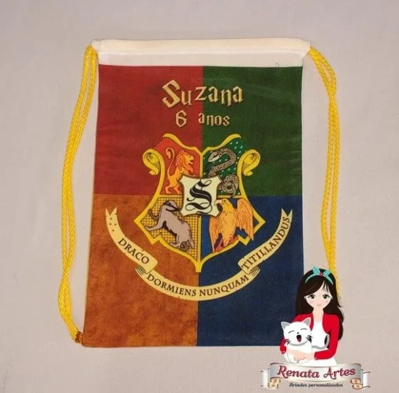 Mochila de Tecido Personalizada Harry Potter Bandeiras
