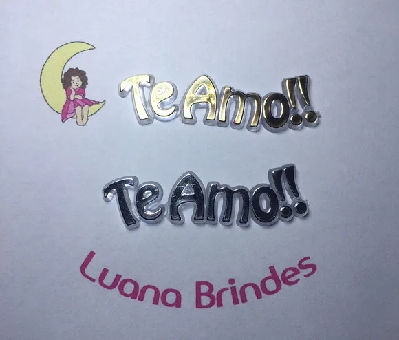 Plaquinhas te Amo de Acrílico Injetado Pct C/5 Unidades