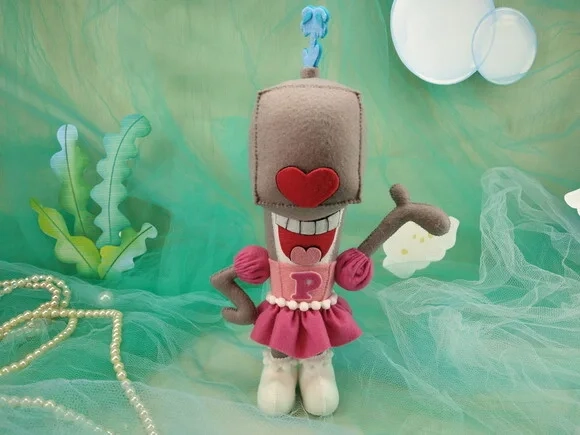 Baleia Pérola de Feltro - Bob Esponja + 3 Personagens