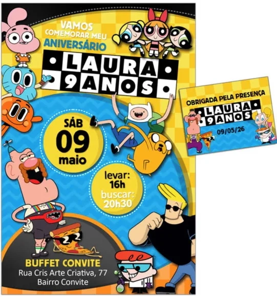 Convite Digital C/tag Cartoon Network