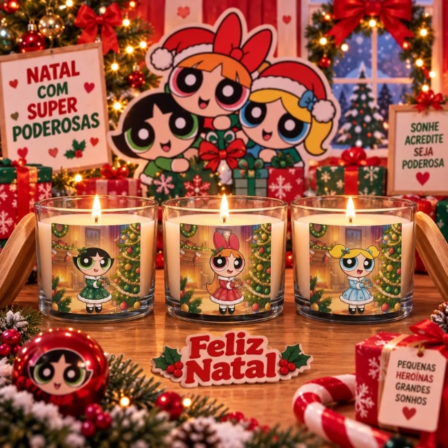 3 Vela Aromática no Copo Personalizada Natal Naruto - Trabalhamos com outros temas - Informar  tema no chat