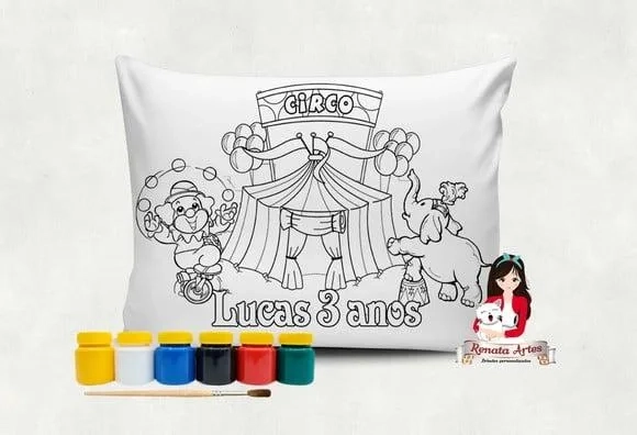 Almofada com Tinta para Colorir Circo