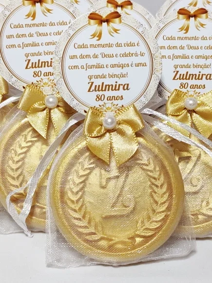 Lembrancinha 80 Anos, Sabonete Letra Inicial Personalizada