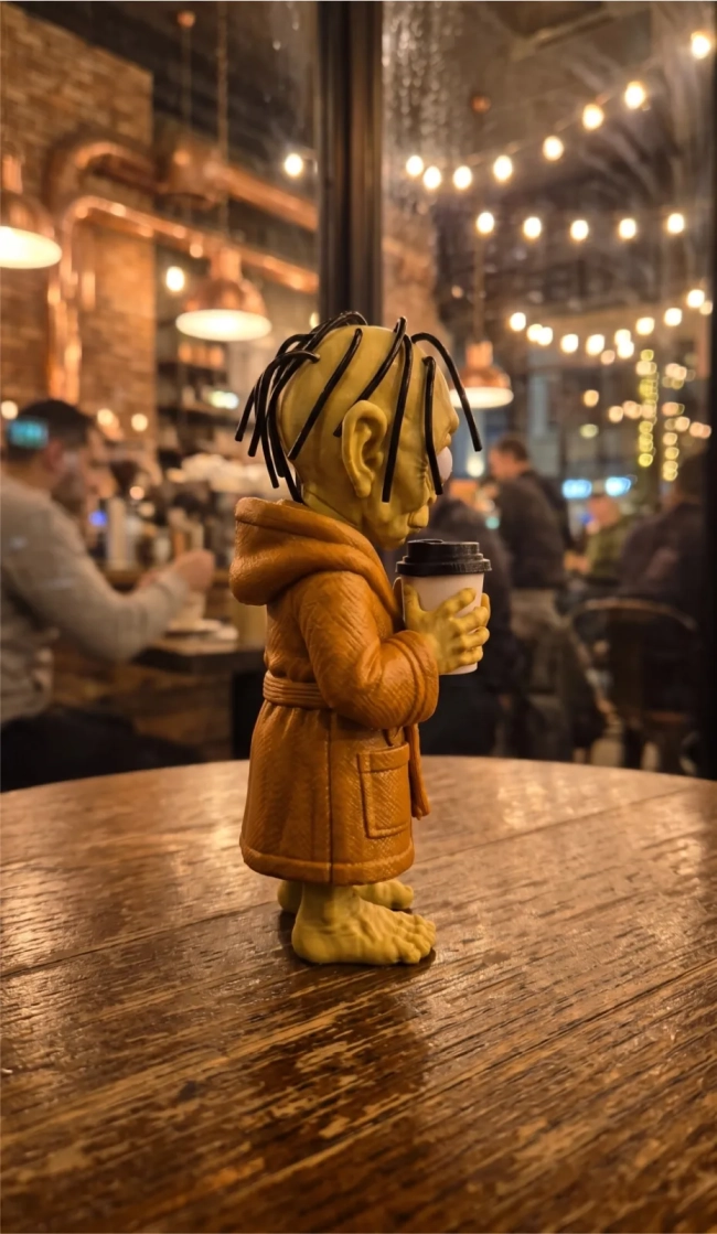 Boneco Gollum  Decorativo em 3D com Caneca – Enfeite Geek