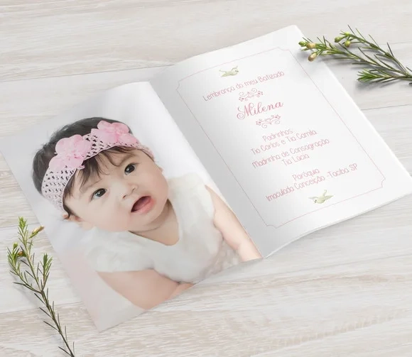 Livrinho de Orações para Batizado com Fotos do Bebê