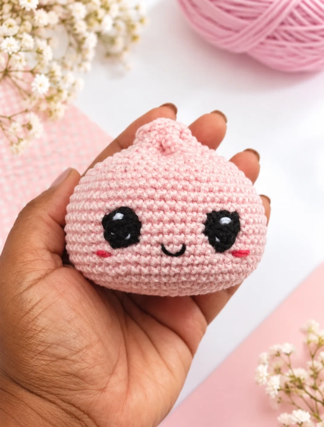 Dumpling Squish Amigurumi em Crochê | Com ou Sem Cesto