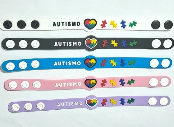 Pulseira Autismo Adulto 22cm Emborrachado - 3 Unidades