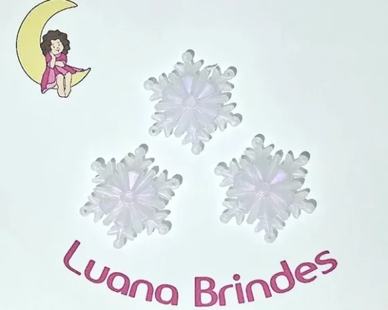 Floco de Neve Fruta Cor em Acrílico 4 cm Pcts C/20 Peças