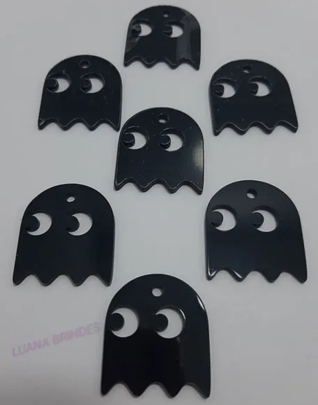 Pingente Personagens de Acrílico Preto - pct c/6 unid