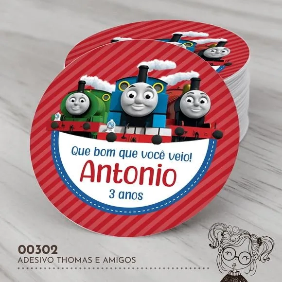 Adesivo Redondo Thomas e Amigos - 00302