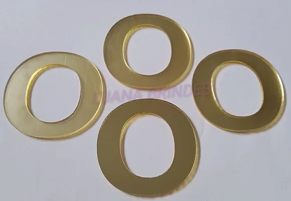 Aplique da Letra O em Acrílico Espelhado Dourado - 5cm